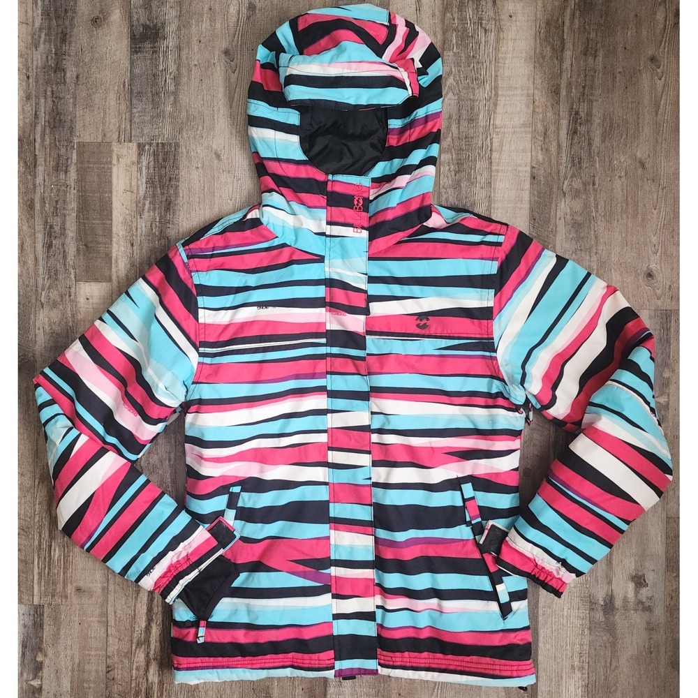Billabong Ski Snowboard Jacket Womens Medium Parka Altyr Series Logo Pink Blue